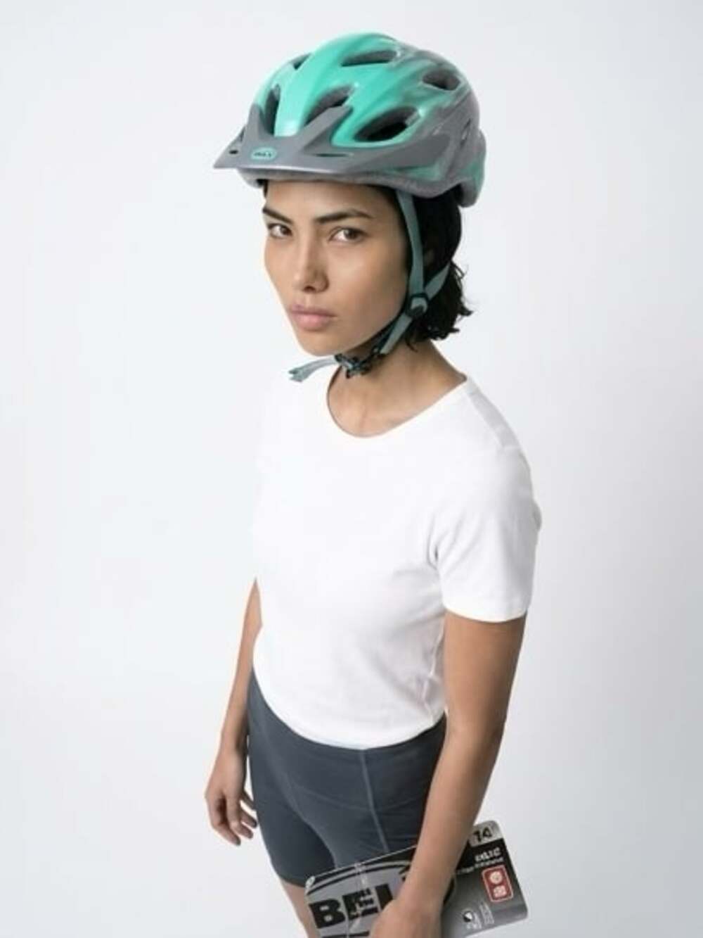 Bell Axle Women's Bicycle Helmet with Visor, Mint/Grey, Size 52-58cm